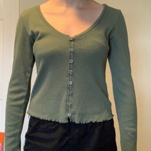 American Eagle Ribbed Long Sleeve Shirt